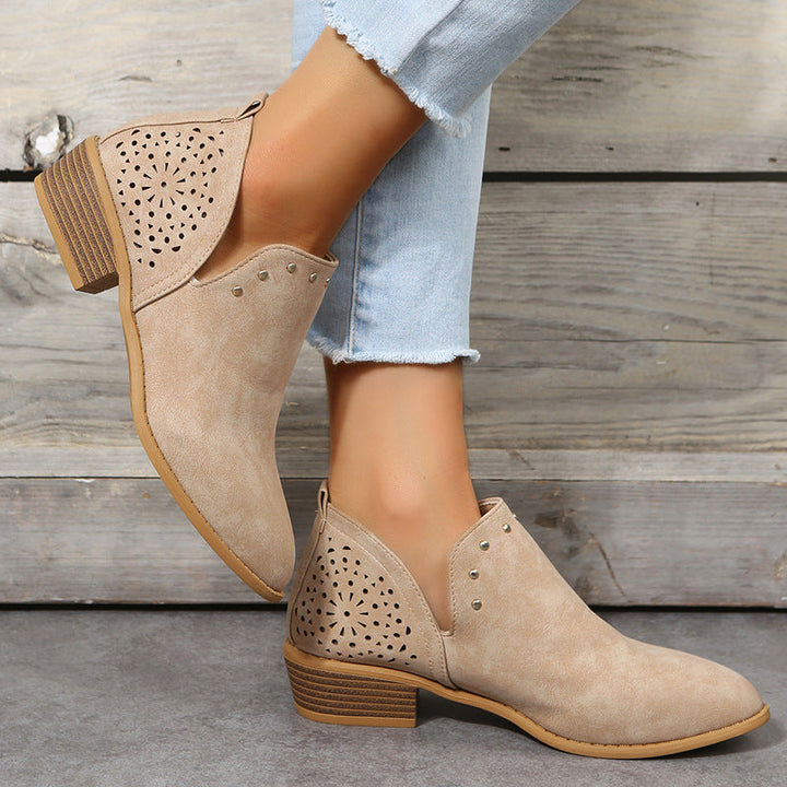Caitlin | Low Cut Perforated Ankle Boot