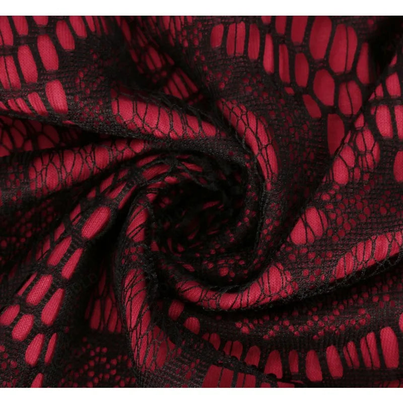 Edna - Halloween Gothic Lace-Up Ruffled Party Dress