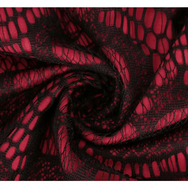 Edna - Halloween Gothic Lace-Up Ruffled Party Dress