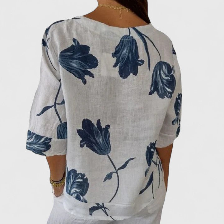 Florence | Elegant Floral Print Blouse