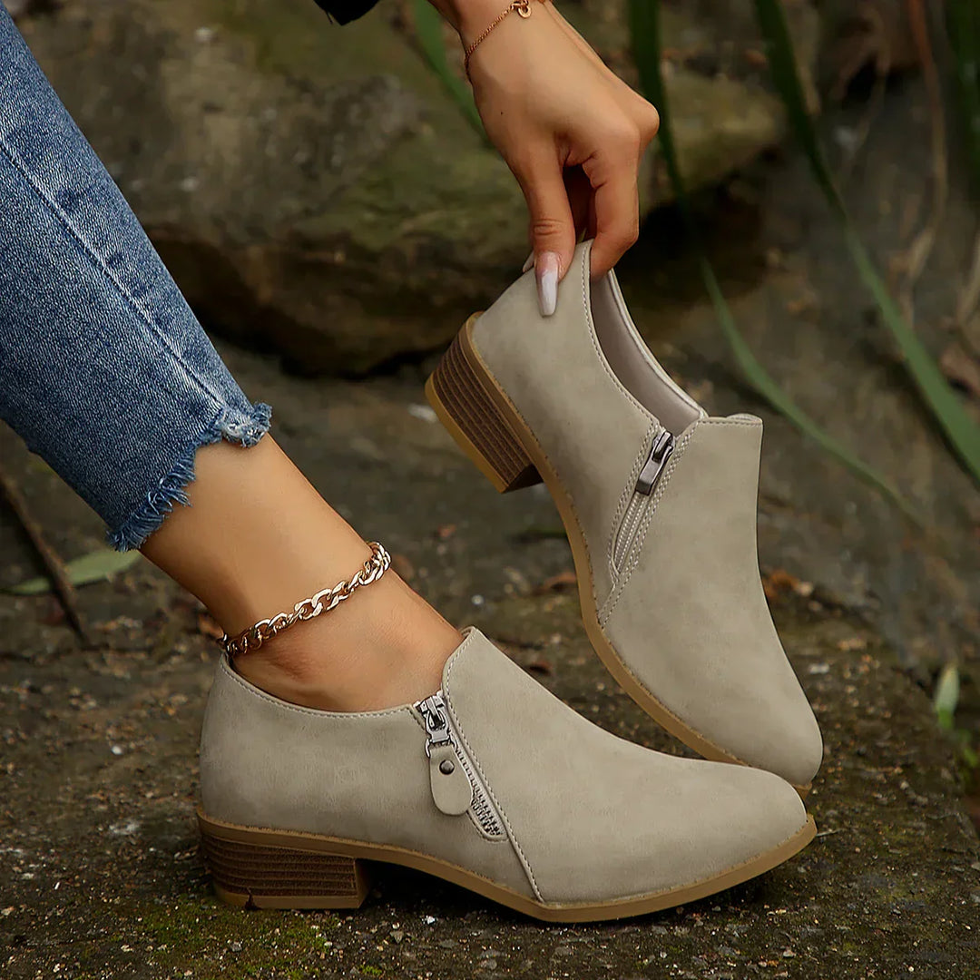 Maia - Zip-Up Ankle Boots