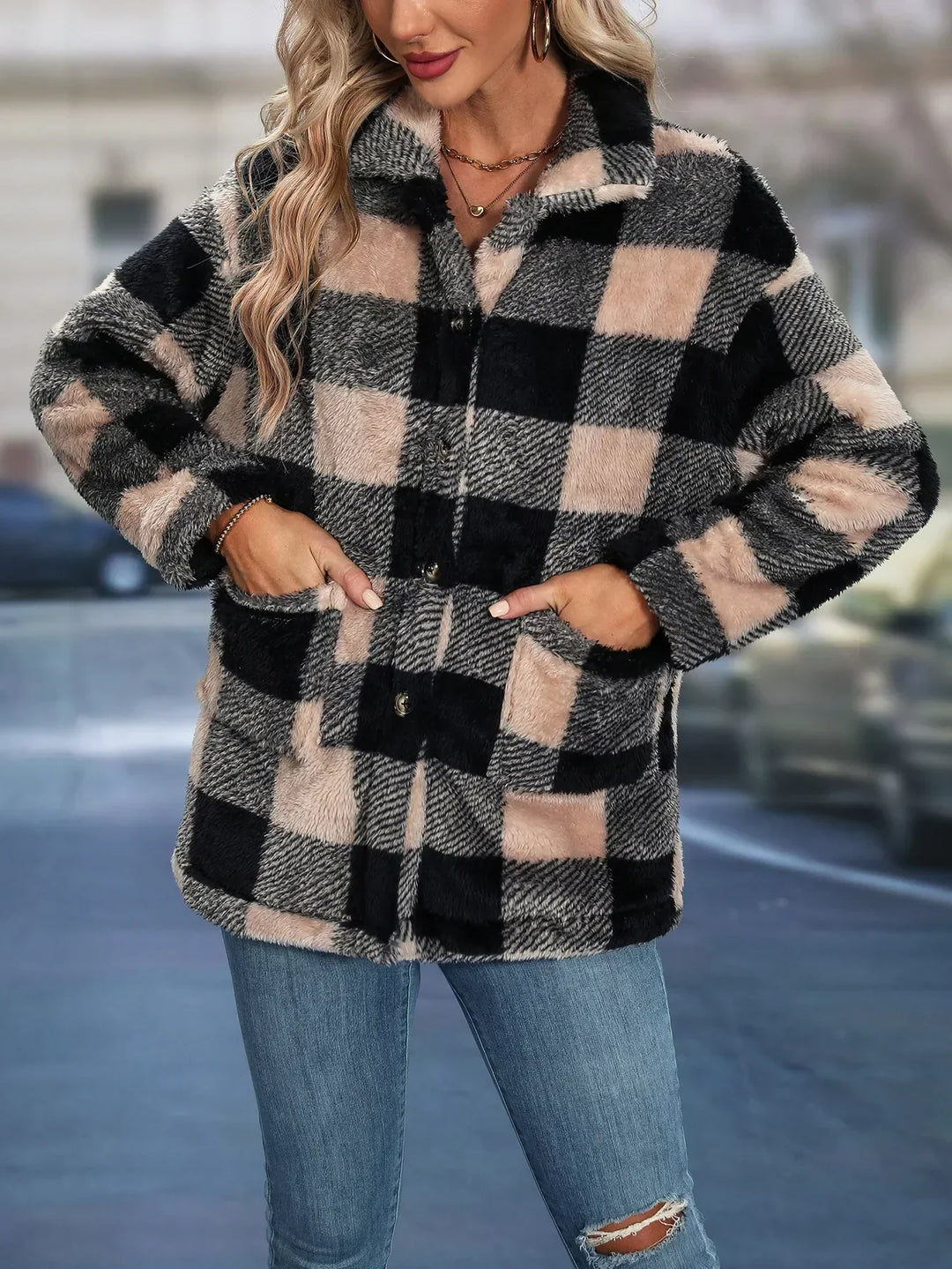 Carla | Stylish Casual Checked Jacket for All-Day Comfort