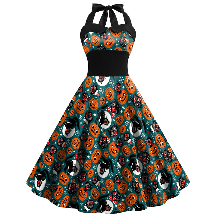 Mariel - Halloween Lace up Printed Dresses