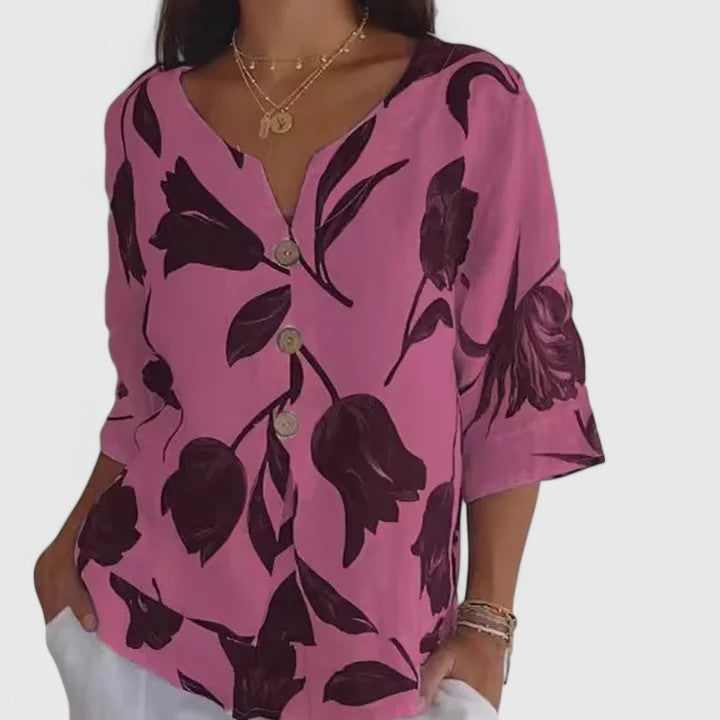 Florence | Elegant Floral Print Blouse