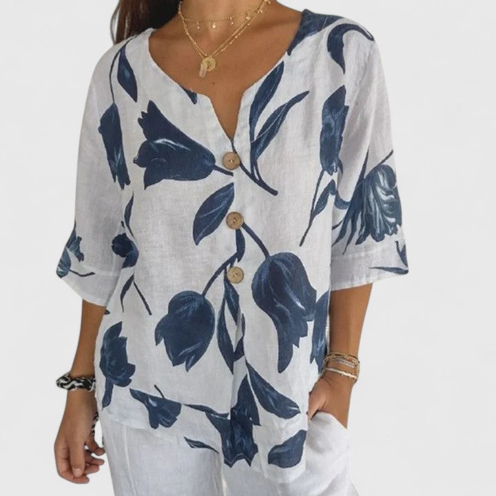 Florence | Elegant Floral Print Blouse