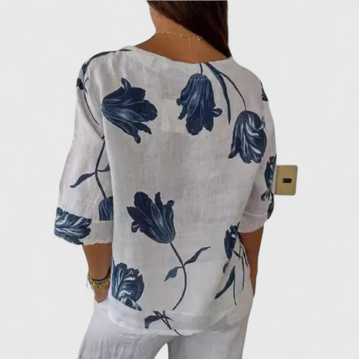 Florence | Elegant Floral Print Blouse