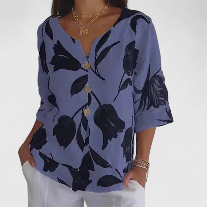 Florence | Elegant Floral Print Blouse