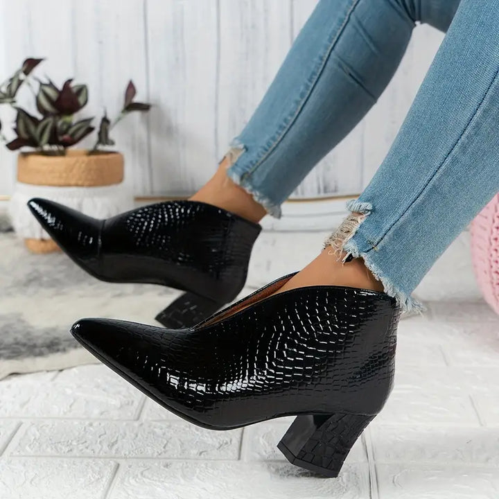 Elara - Textured Ankle Boots