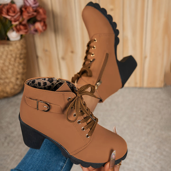 Aria - Lace-Up Heel Boots