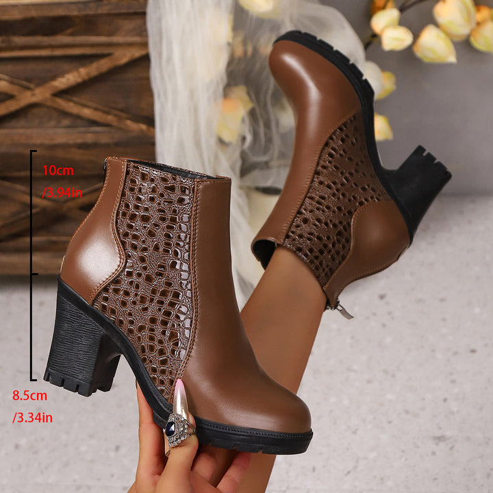 Clara Textured Heel Boots – Bold Style, Effortless Comfort