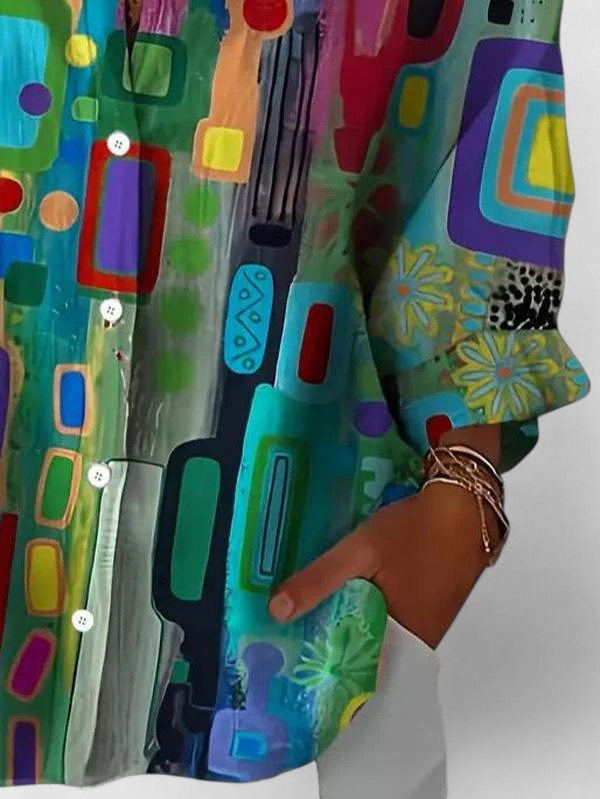 Margot | Elegant Geometric Pattern Blouse