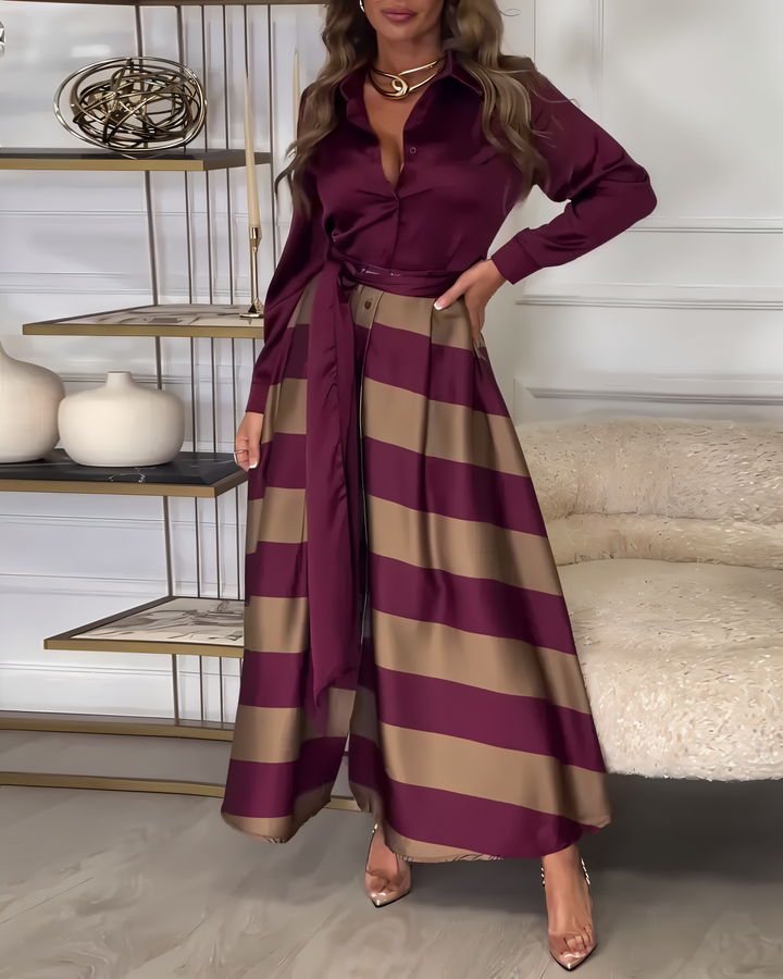 The Clementine | Elegant Striped Maxi Dress