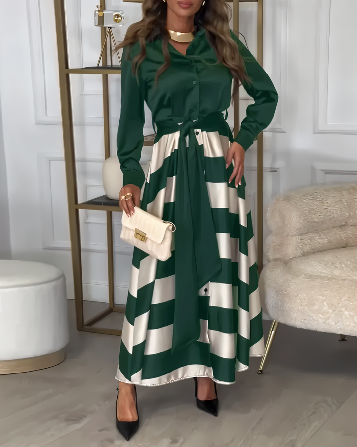 The Clementine | Elegant Striped Maxi Dress
